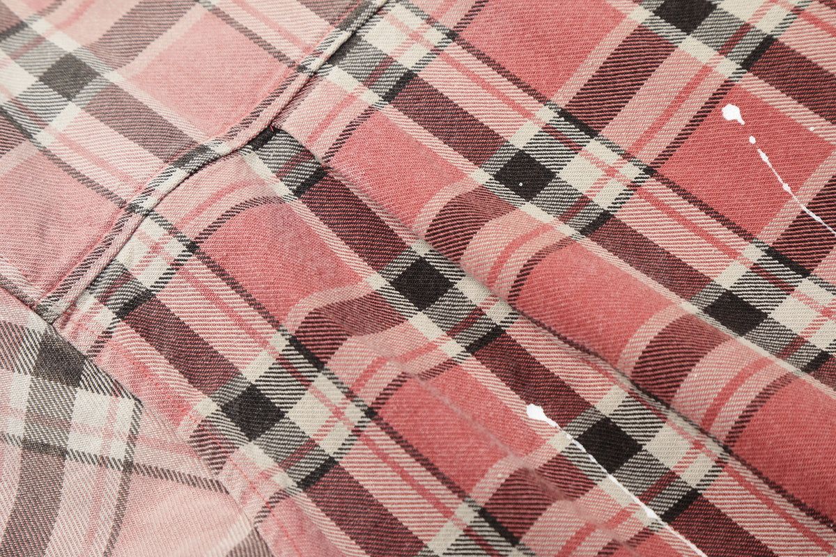 BLACK ENERGY | Frayed Patch Plaid Shirt - product detail