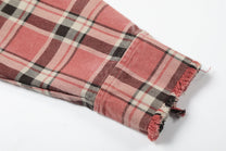 BLACK ENERGY | Frayed Patch Plaid Shirt - product detail