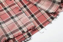 BLACK ENERGY | Frayed Patch Plaid Shirt - product detail