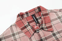 BLACK ENERGY | Frayed Patch Plaid Shirt - product detail