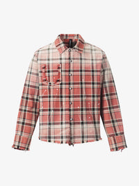 BLACK ENERGY | Frayed Patch Plaid Shirt