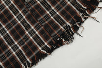 BLACK ENERGY | Studded Frayed Plaid Shirt - product detail