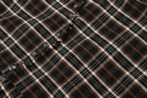 BLACK ENERGY | Studded Frayed Plaid Shirt - product detail