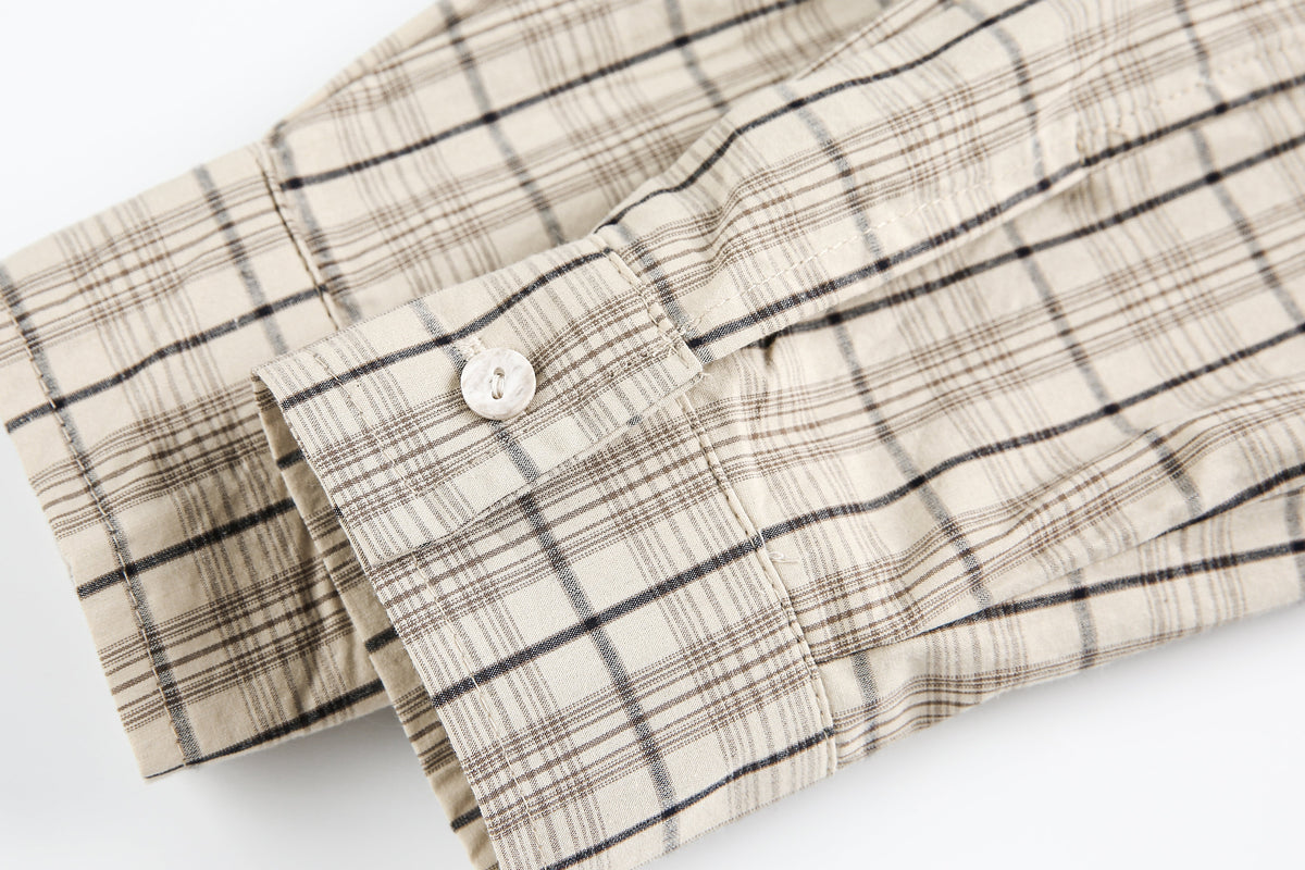 BLACK ENERGY | Ornate Script Plaid Shirt - product detail
