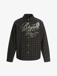 BLACK ENERGY | Ornate Script Plaid Shirt