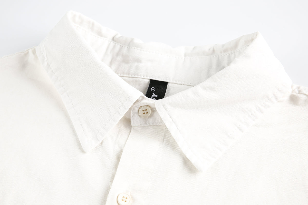 BLACK ENERGY | Badge Collage Raw Hem Shirt - product detail