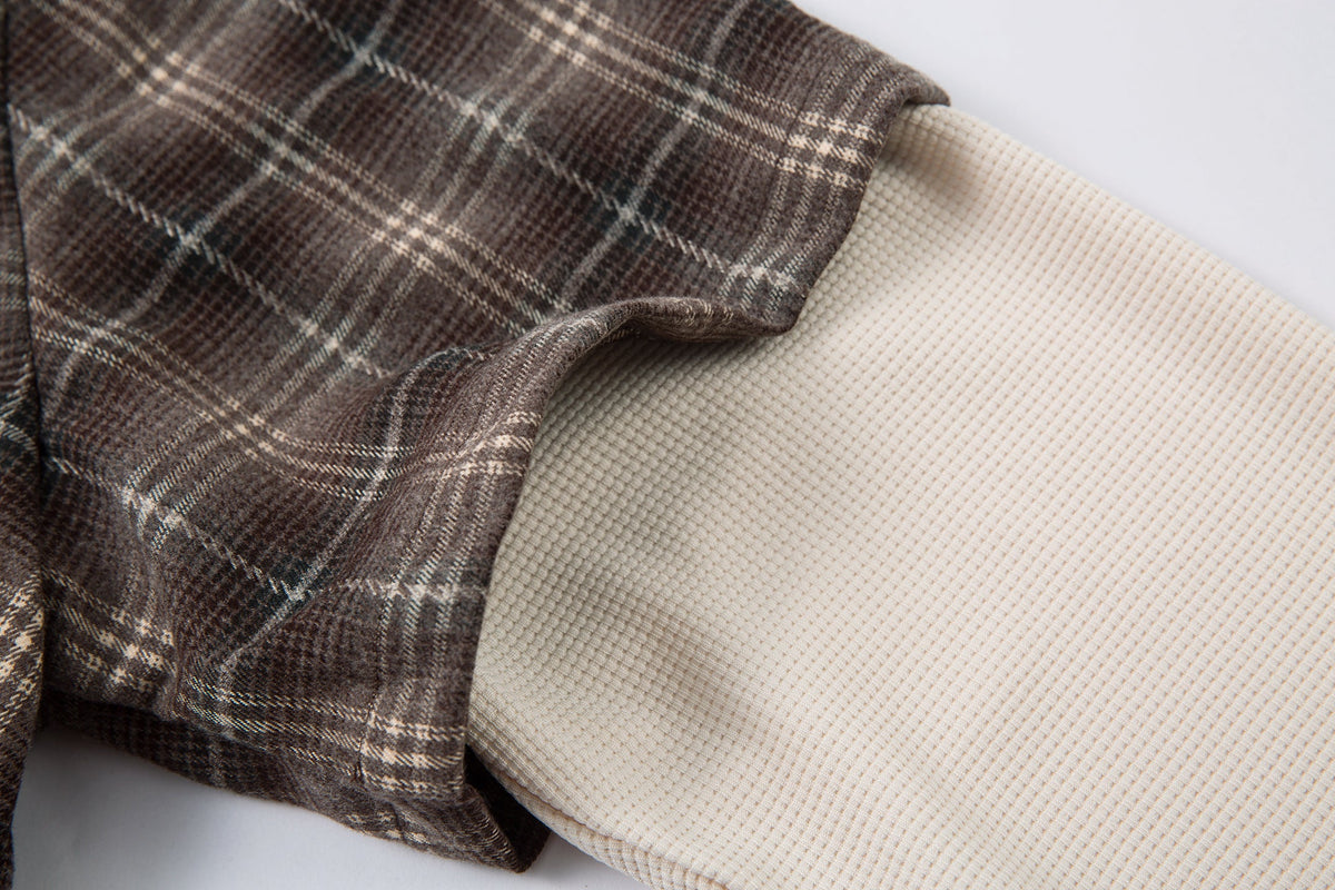 MCCNN | Handwritten Layered Sleeve Plaid Shirt - product detail