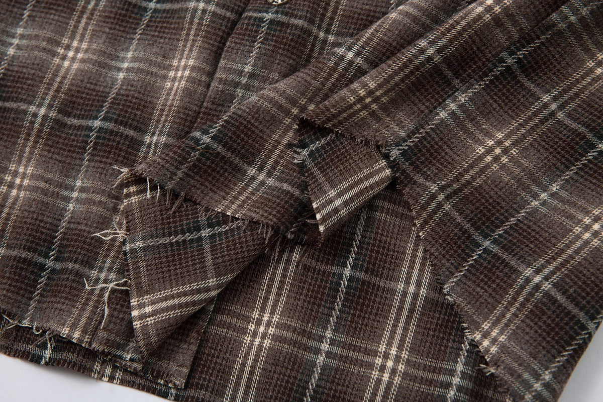 MCCNN | Handwritten Layered Sleeve Plaid Shirt - product detail