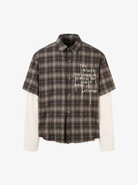 MCCNN | Handwritten Layered Sleeve Plaid Shirt