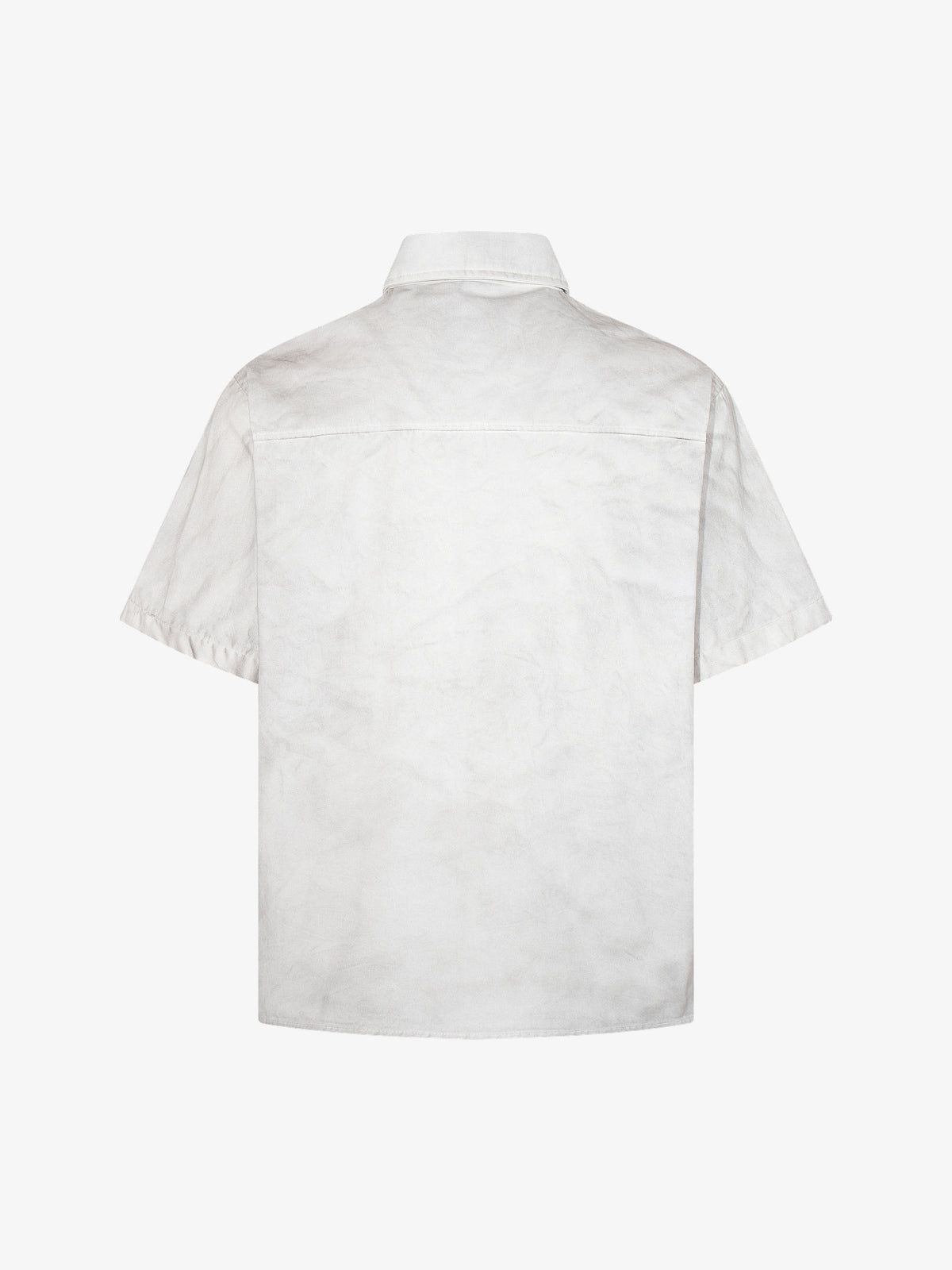 MCCNN | Distressed Poster Collage Shirt in White - back view