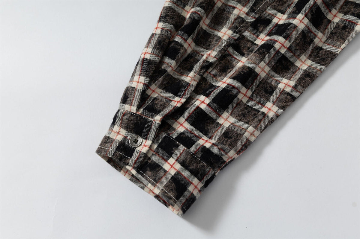 RESTARALL | Cross Appliqué Frayed Plaid Shirt - product detail