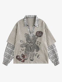 STAFF PICK | Patch Collage Polo Shirt in Beige - front view