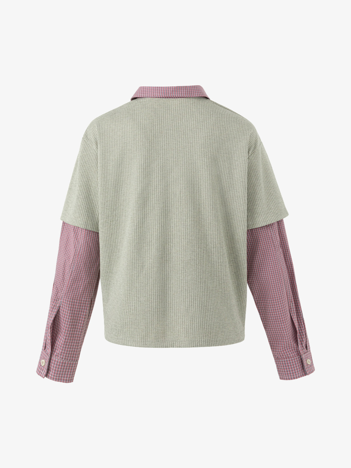 STAFF PICK | Handwritten Layered Sleeve Polo Shirt in Beige - back view