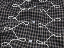 SAVAGE BASE | Embroidered Loop Pattern Plaid Shirt - product detail