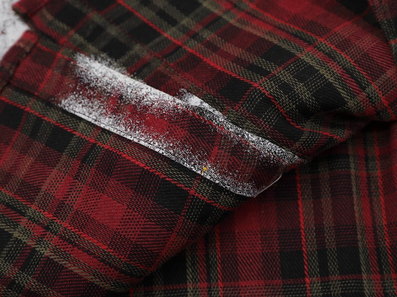 SAVAGE BASE | Paint Splatter Plaid Shirt - product detail