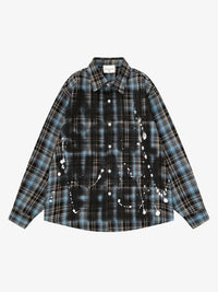 SAVAGE BASE | Paint Splatter Plaid Shirt