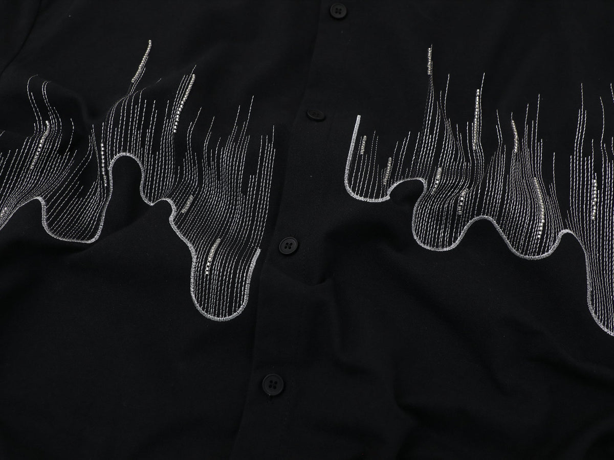 SAVAGE BASE | Embroidered Wavy Skyline Shirt - product detail