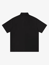 SAVAGE BASE | Embroidered Key Motif Shirt in Black - back view