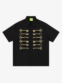 SAVAGE BASE | Embroidered Key Motif Shirt