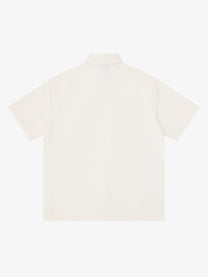 SAVAGE BASE | Embroidered Key Motif Shirt in White - back view