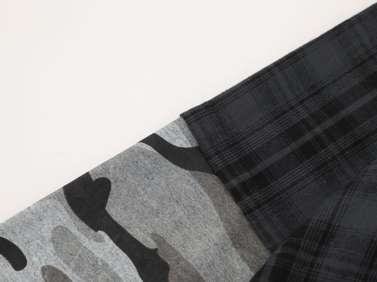 SAVAGE BASE | Portrait Layered Sleeve Plaid Shirt - product detail