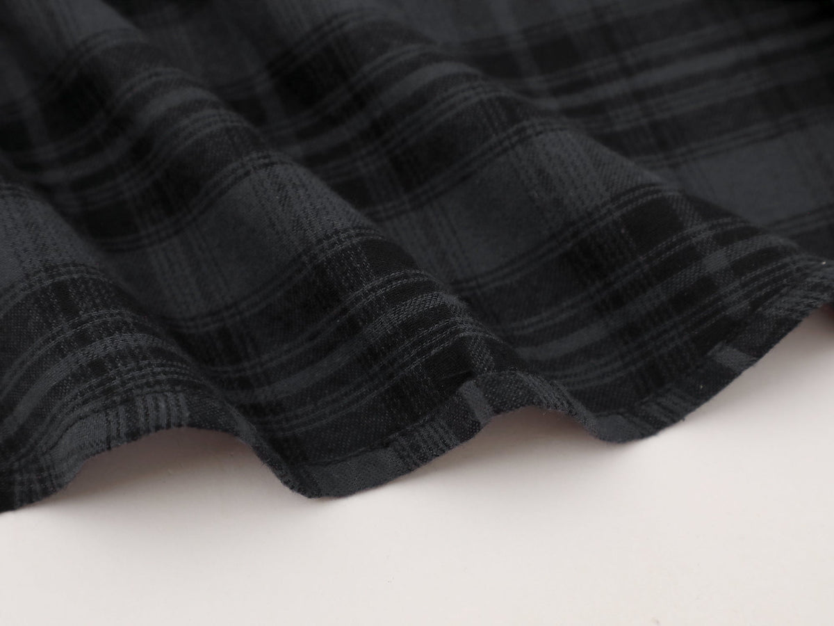 SAVAGE BASE | Portrait Layered Sleeve Plaid Shirt - lifestyle view