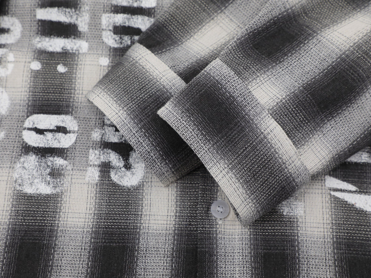 SAVAGE BASE | Stencil Letter Plaid Shirt - product detail