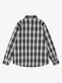 SAVAGE BASE | Stencil Letter Plaid Shirt in Black - back view