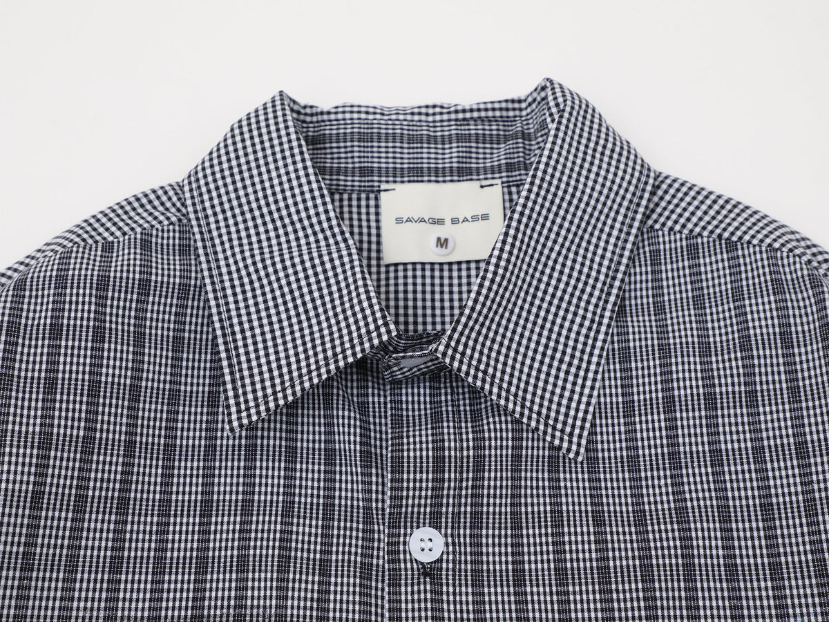 SAVAGE BASE | Spray Paint Illustration Plaid Shirt - product detail