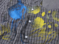 SAVAGE BASE | Spray Paint Illustration Plaid Shirt - product detail