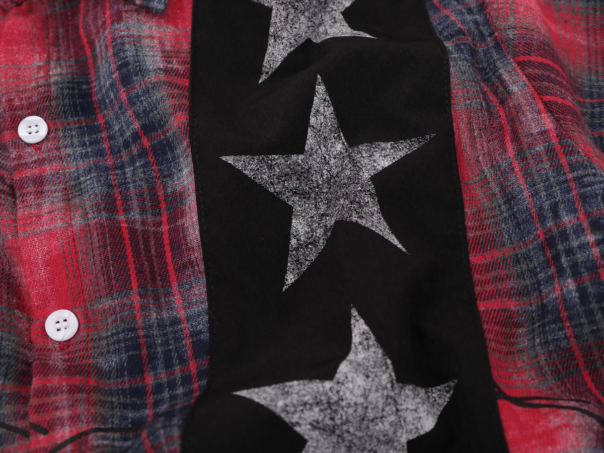 SAVAGE BASE | Star Panel Plaid Shirt - product detail