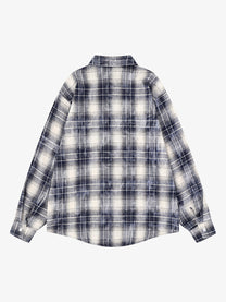 SAVAGE BASE | Star Panel Plaid Shirt in Black - back view