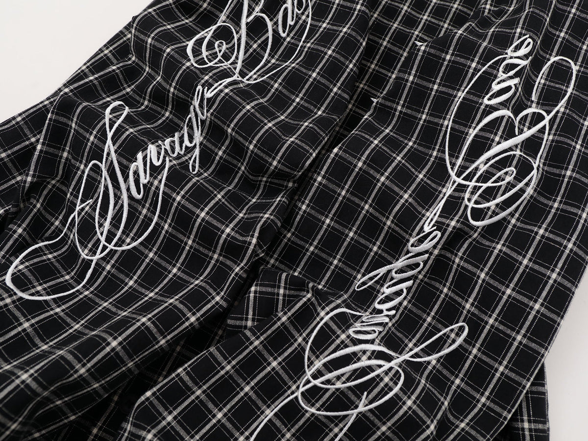 SAVAGE BASE | Star Appliqué Plaid Shirt - product detail