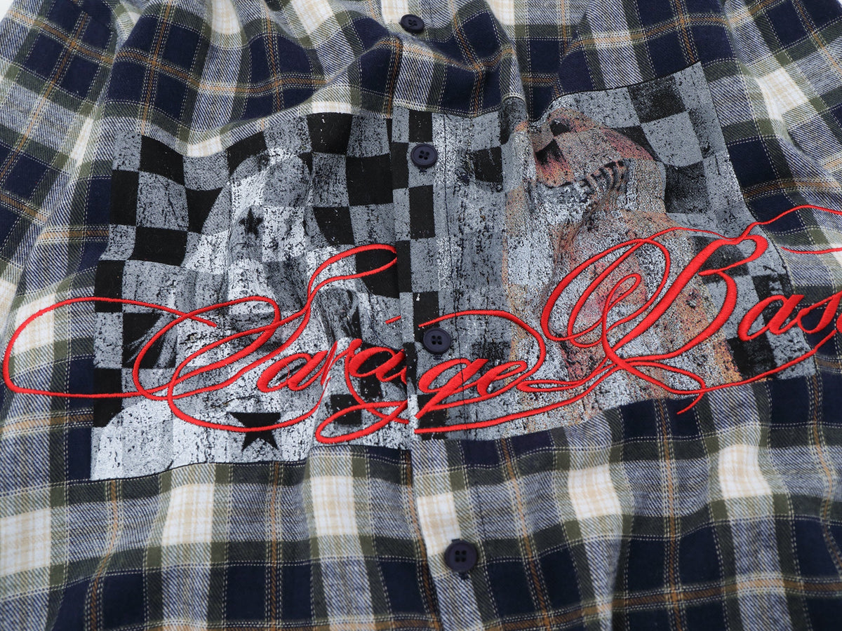 SAVAGE BASE | Checkerboard Script Plaid Shirt - product detail