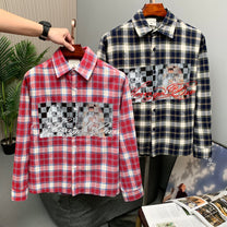 SAVAGE BASE | Checkerboard Script Plaid Shirt - lifestyle view
