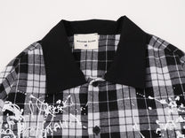SAVAGE BASE | Asymmetric Collage Panel Plaid Shirt - product detail
