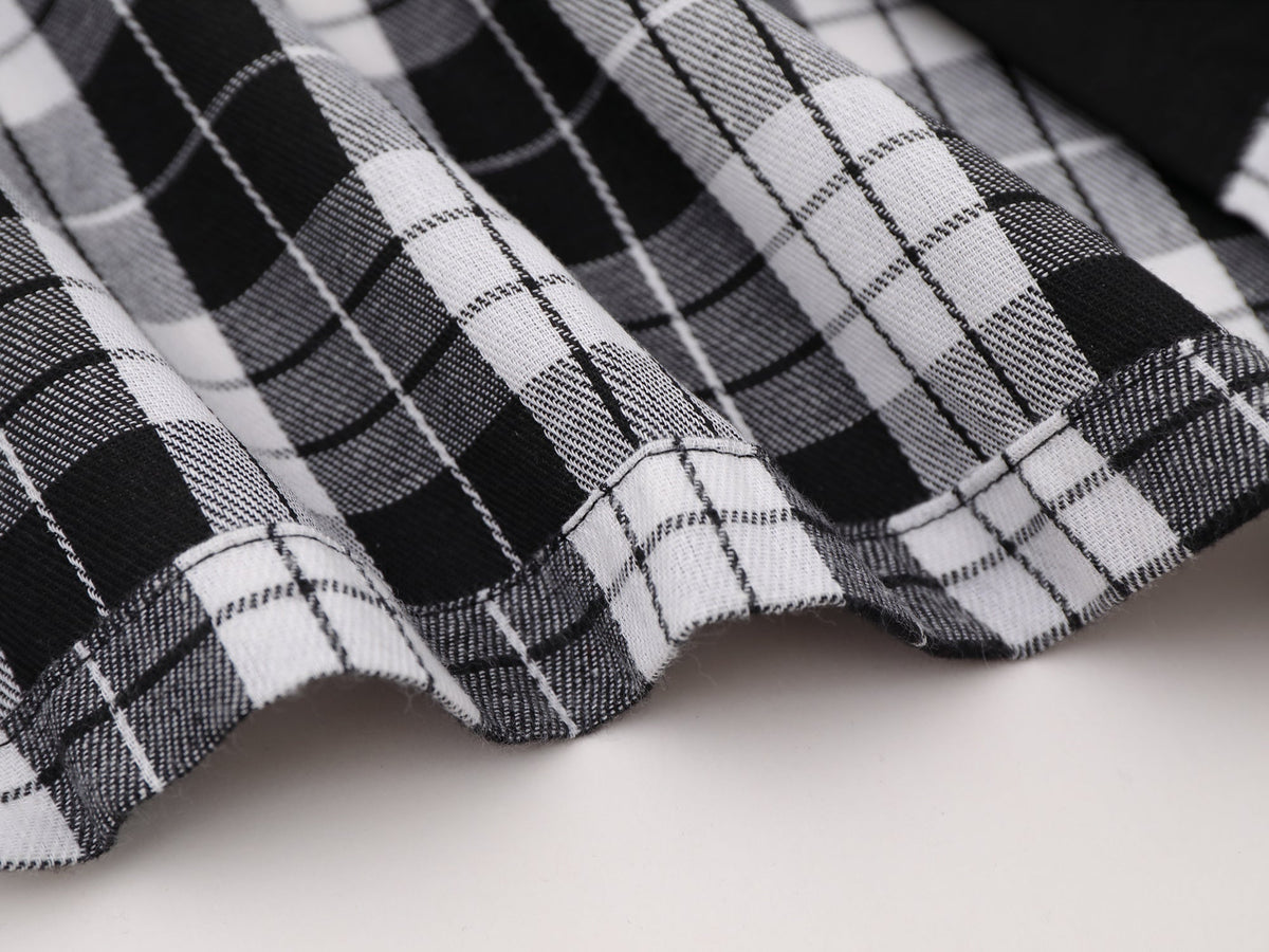 SAVAGE BASE | Asymmetric Collage Panel Plaid Shirt - product detail
