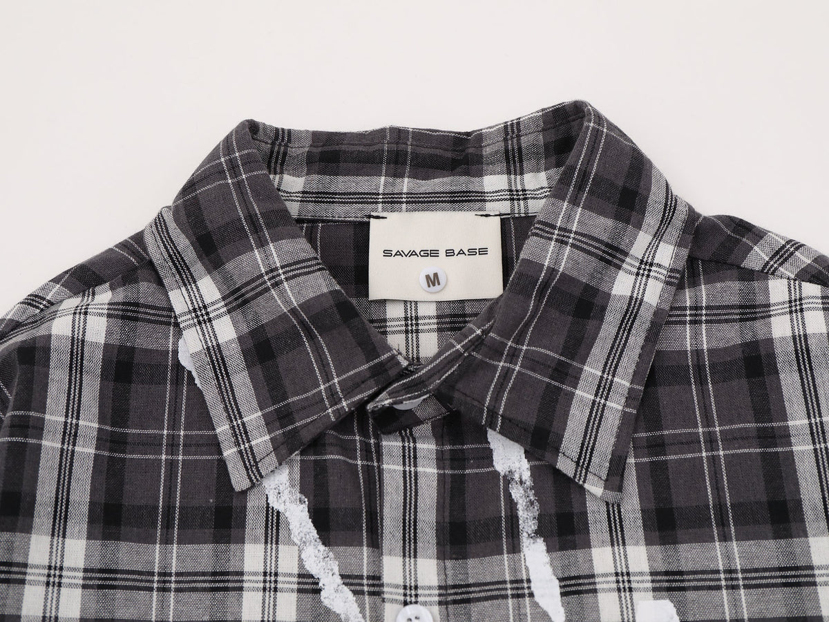 SAVAGE BASE | Paint Burst Plaid Shirt - product detail