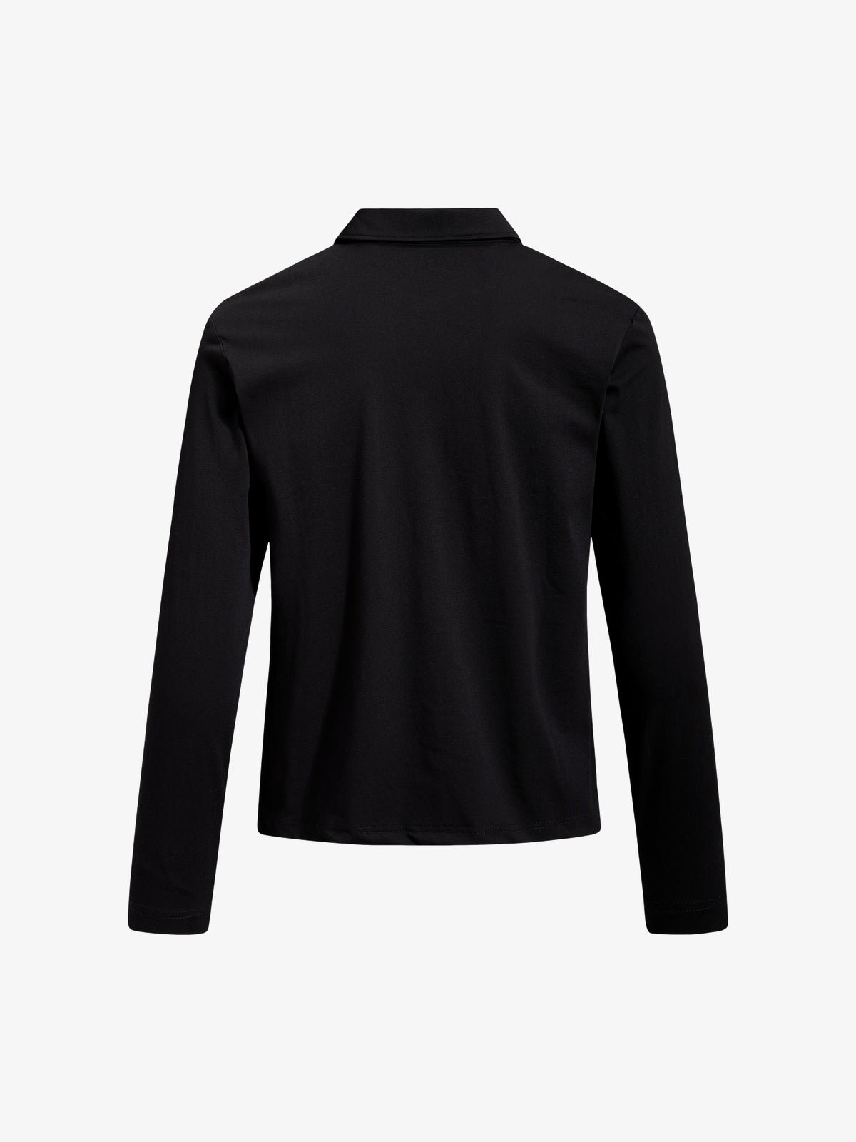 SKATE PARK | Stacked Portrait Print Polo Shirt in Black - back view