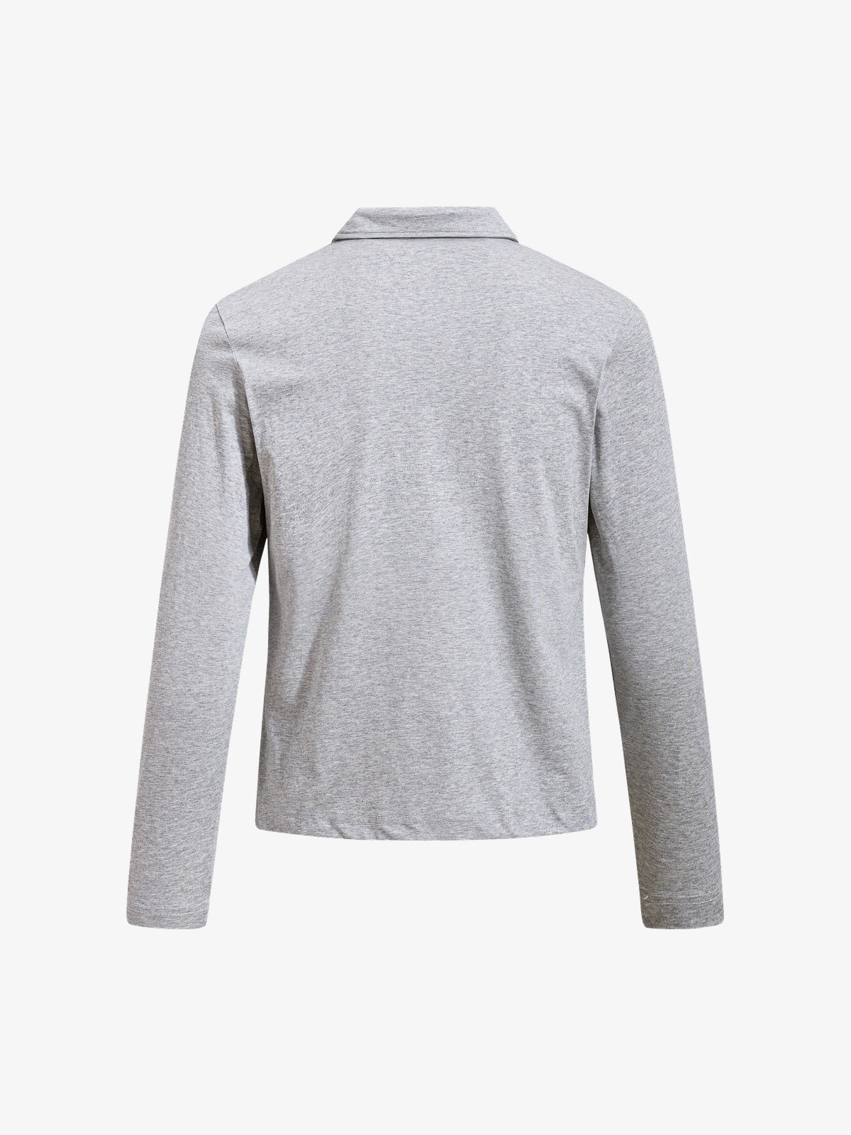 SKATE PARK | Stacked Portrait Print Polo Shirt in Gray - back view