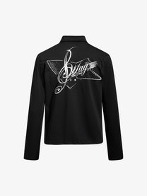 SKATE PARK | Dripping Star Motif Polo Shirt in Black - back view