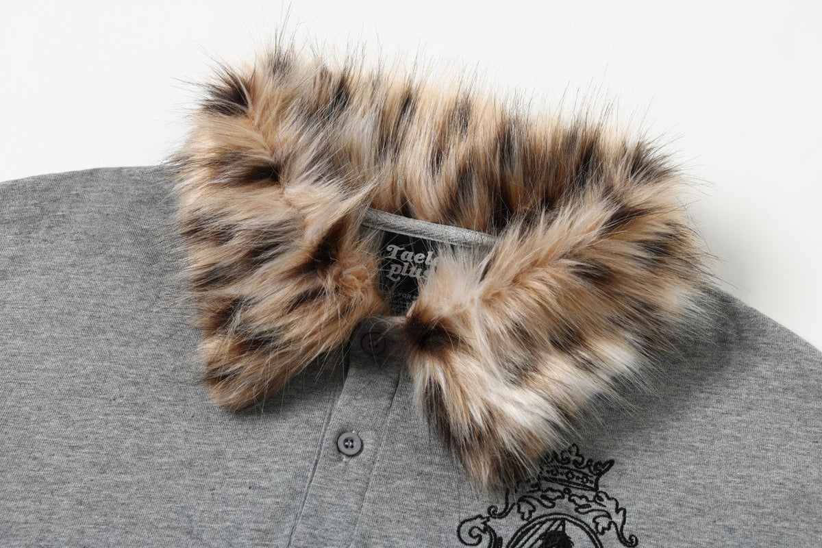TAELE PLUS | Shaggy Collar Layered Polo Shirt - product detail