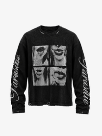 FATENOIR | PIERCED PORTRAIT GRAPHIC SWEATSHIRT