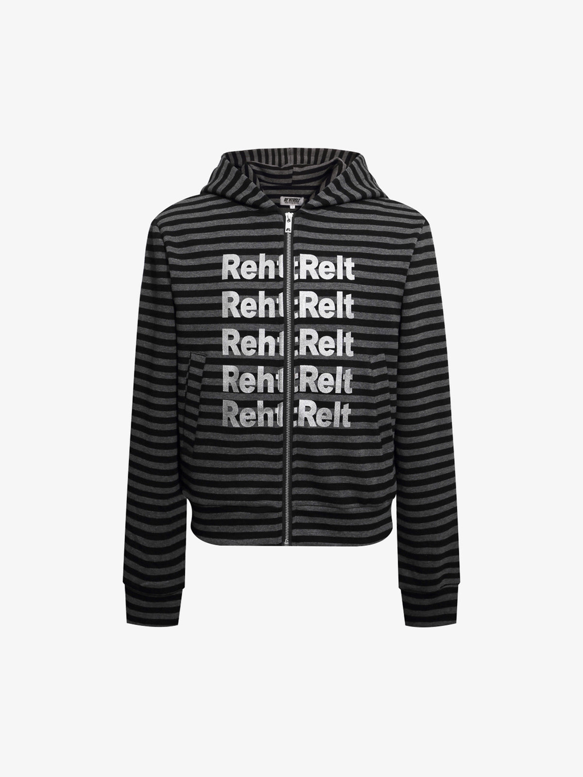 REHTRELT | LETTER STRIPE ZIP UP HOODIE