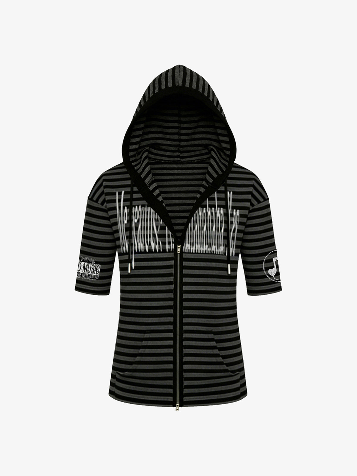 PAIKI | STRIPED HOODED ZIP T-SHIRT