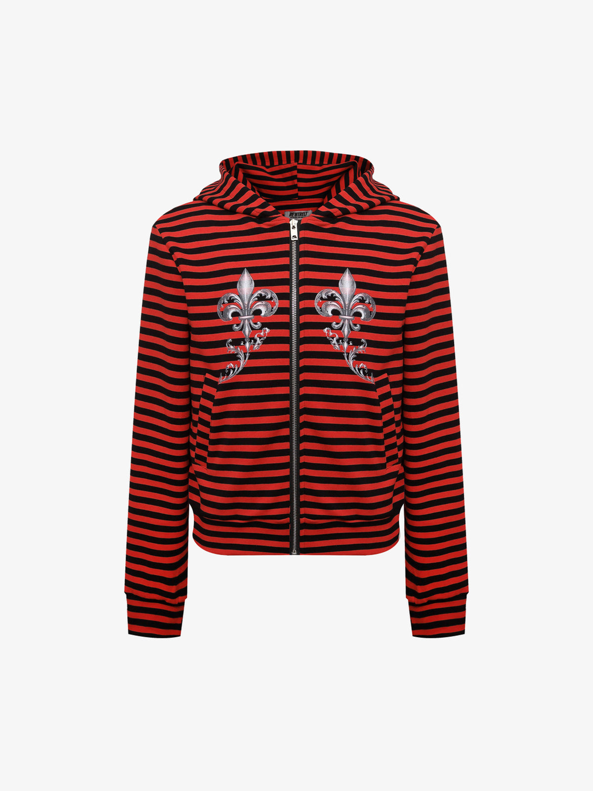 REHTRELT | STRIPED CREST ZIP UP HOODIE