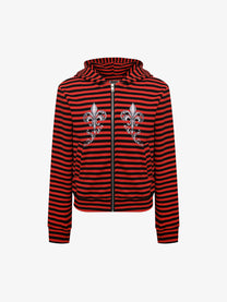 REHTRELT | STRIPED CREST ZIP UP HOODIE