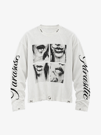 FATENOIR | PIERCED PORTRAIT GRAPHIC SWEATSHIRT