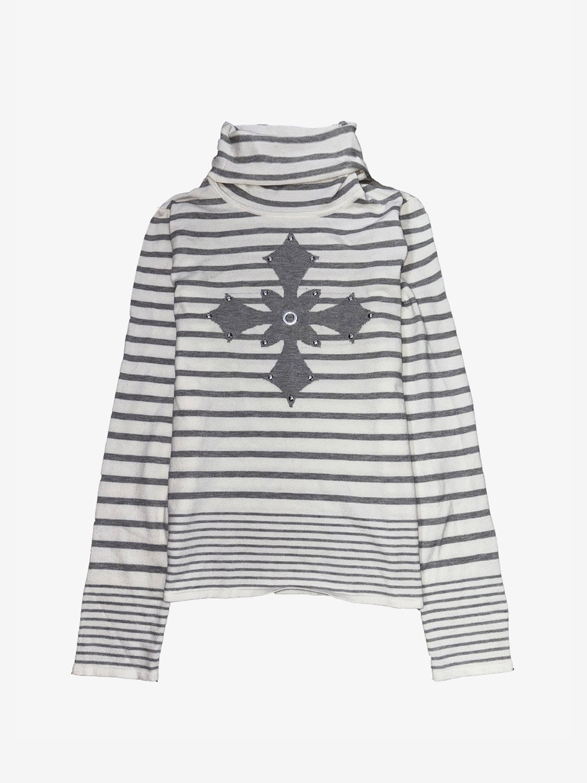 PAIKI | CROSS STRIPE TURTLENECK SWEATER