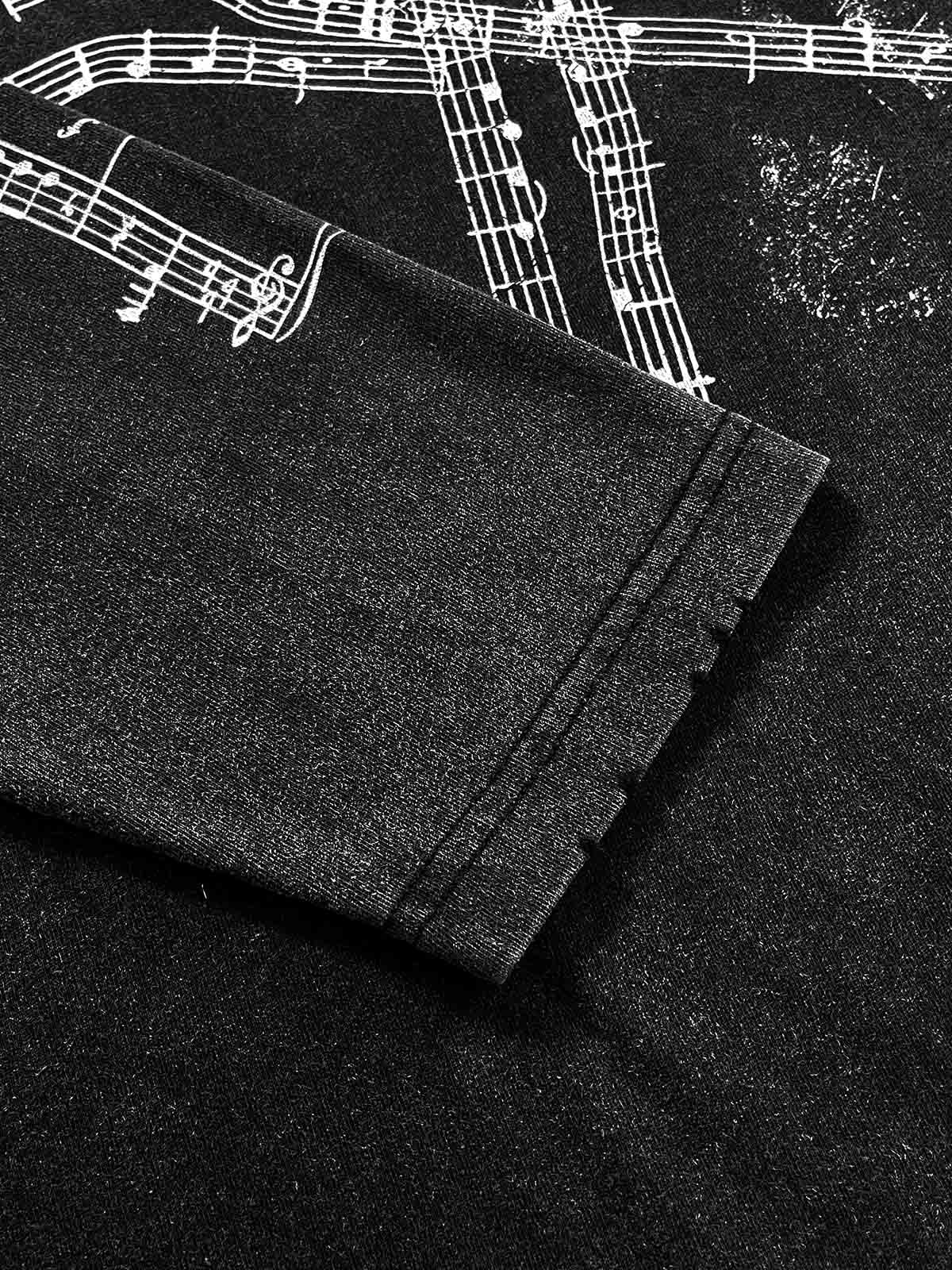 ARTIE MASTER | Music Score Layered Sleeve Sweatshirt - product detail